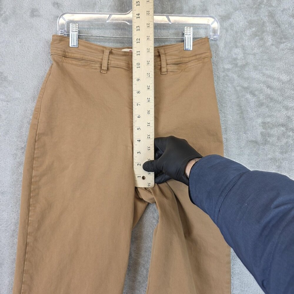 Marine Layer Pants Womens 6 Beige High Rise Straight Leg Chino Raw Hem Casual - Picture 7 of 11
